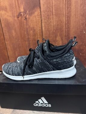 adidas Black and Gray Cloudfoam Knit Sneakers